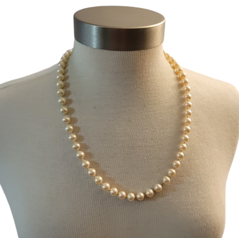 Vintage Glass Pearl Necklace Slide Clasp